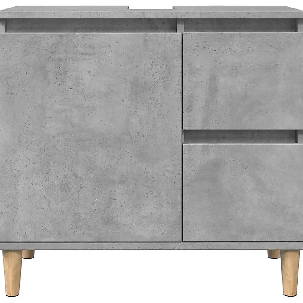 Meuble Wc|zmh Armoire d'évier gris béton 65x33x60 cm bois d'ingénierie