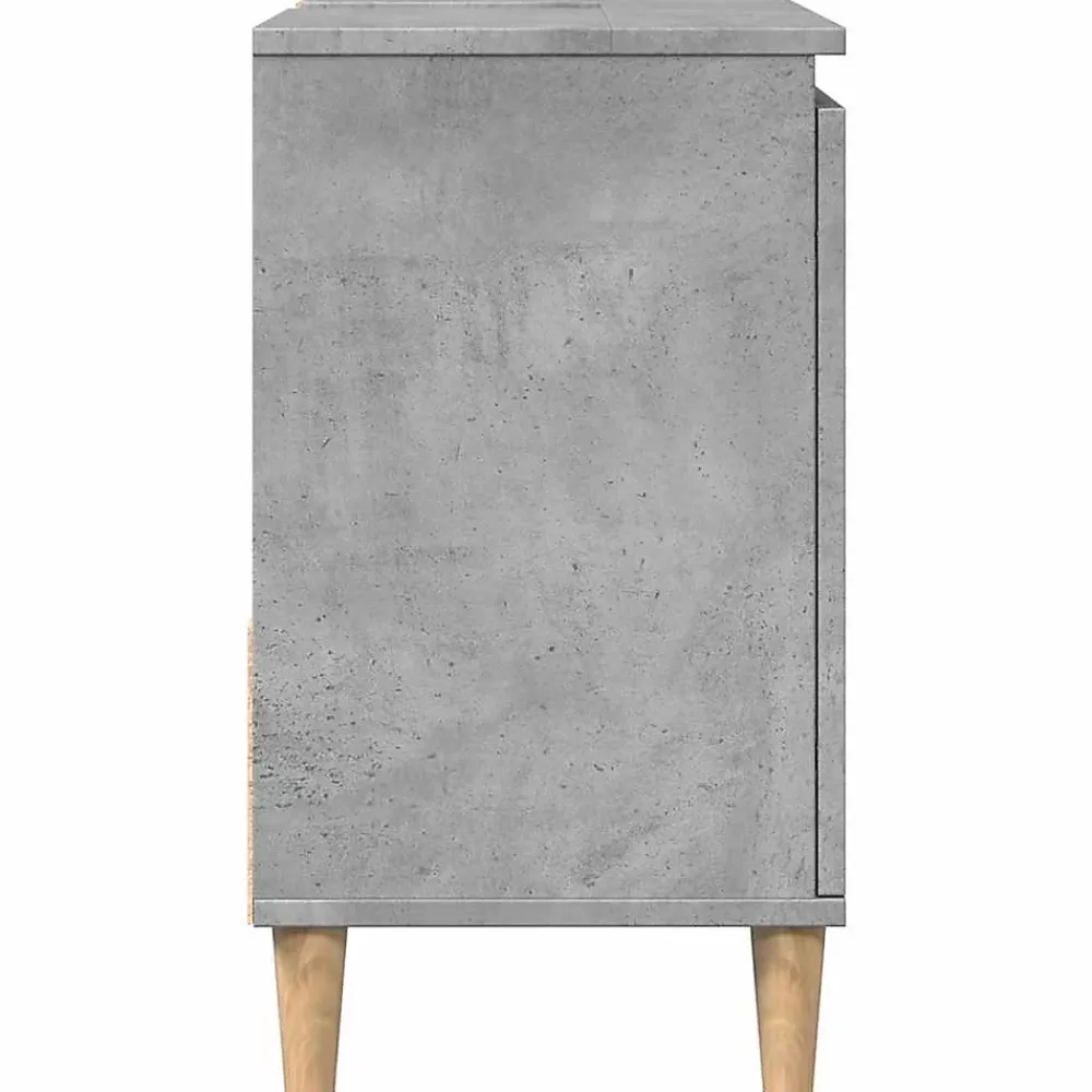 Meuble Wc|zmh Armoire d'évier gris béton 65x33x60 cm bois d'ingénierie