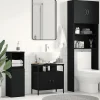 zmh Armoire lavabo de salle de bain chêne noir 60x30x60 cm