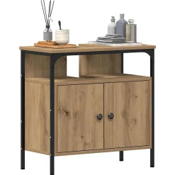 Meuble Wc|zmh Armoire lavabo de salle de bain chêne artisanal 60x30x60 cm