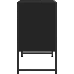Meuble Wc|zmh Armoire lavabo de salle de bain noir 80x33x60cm bois ingénierie