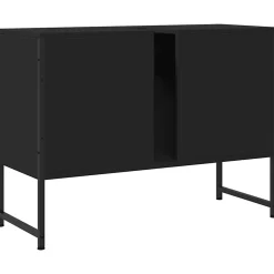 Meuble Wc|zmh Armoire lavabo de salle de bain noir 80x33x60cm bois ingénierie