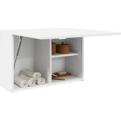 zmh Armoire murale de bain blanc 60x25x40 cm bois d'ingénierie