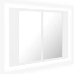 Meuble Wc|zmh Armoire salle de bain à miroir LED Blanc 60x12x45 cm Acrylique