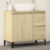 Meuble Wc|zmh Armoire salle de bain chêne sonoma 65x33x60 cm