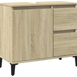 Meuble Wc|zmh Armoire salle de bain chêne sonoma 65x33x60 cm