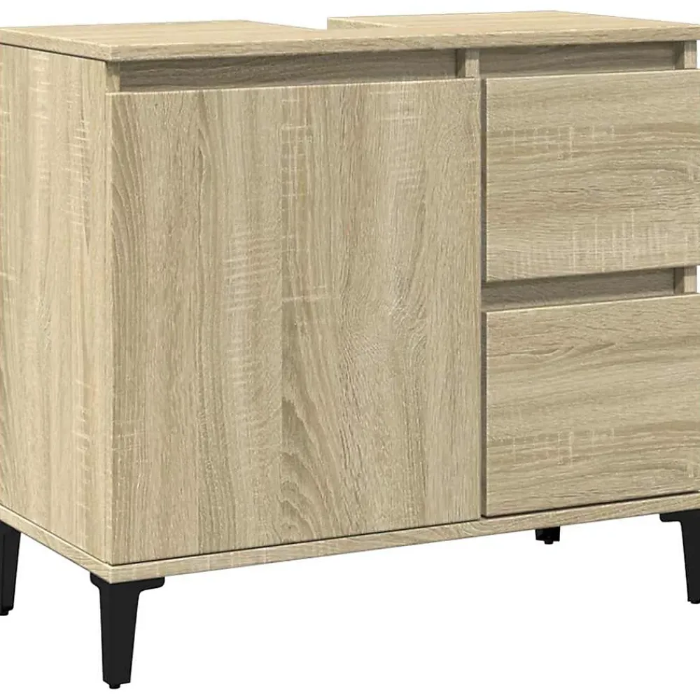 Meuble Wc|zmh Armoire salle de bain chêne sonoma 65x33x60 cm