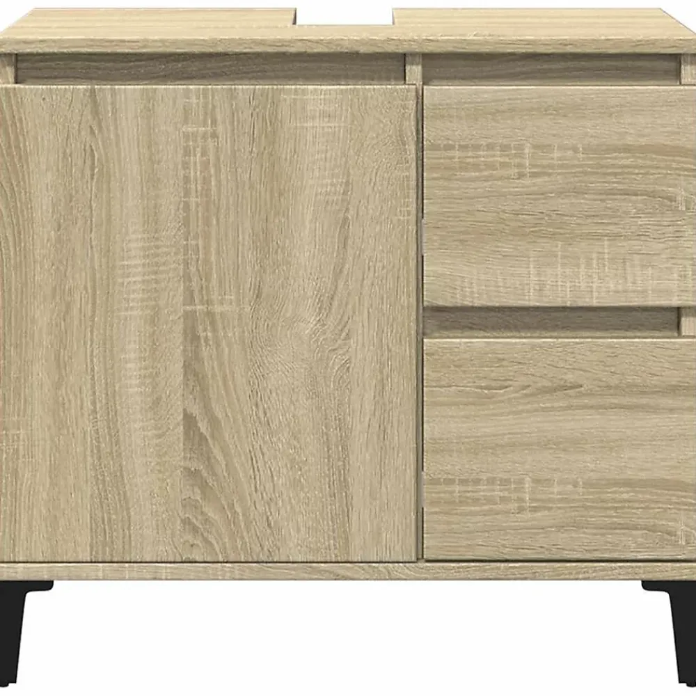 Meuble Wc|zmh Armoire salle de bain chêne sonoma 65x33x60 cm