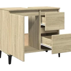 Meuble Wc|zmh Armoire salle de bain chêne sonoma 65x33x60 cm