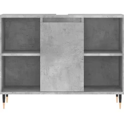 zmh Armoire salle de bain gris béton 80x33x60cm bois d'ingénierie