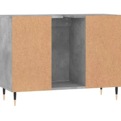 zmh Armoire salle de bain gris béton 80x33x60cm bois d'ingénierie
