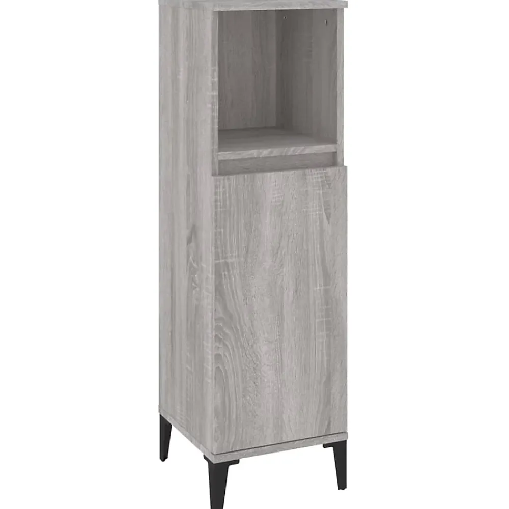 Meuble Wc|zmh Armoire salle de bain sonoma gris 30x30x100 cm