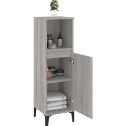 Meuble Wc|zmh Armoire salle de bain sonoma gris 30x30x100 cm