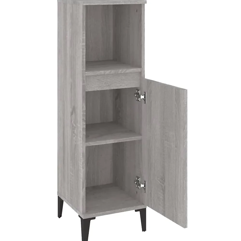 Meuble Wc|zmh Armoire salle de bain sonoma gris 30x30x100 cm