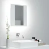 zmh Armoire salle de bain à miroir LED Blanc 40x12x45 cm Acrylique