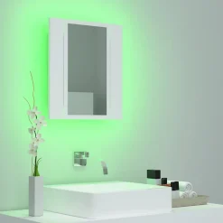zmh Armoire salle de bain à miroir LED Blanc 40x12x45 cm Acrylique