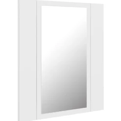 zmh Armoire salle de bain à miroir LED Blanc 40x12x45 cm Acrylique