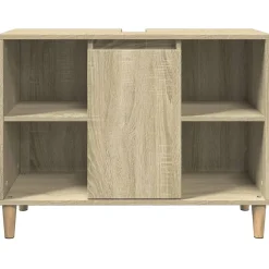 Meuble Wc|zmh Armoire salle de bain chêne sonoma 80x33x60cm bois d'ingénierie