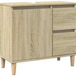 Meuble Wc|zmh Armoire salle de bain chêne sonoma 65x33x60 cm