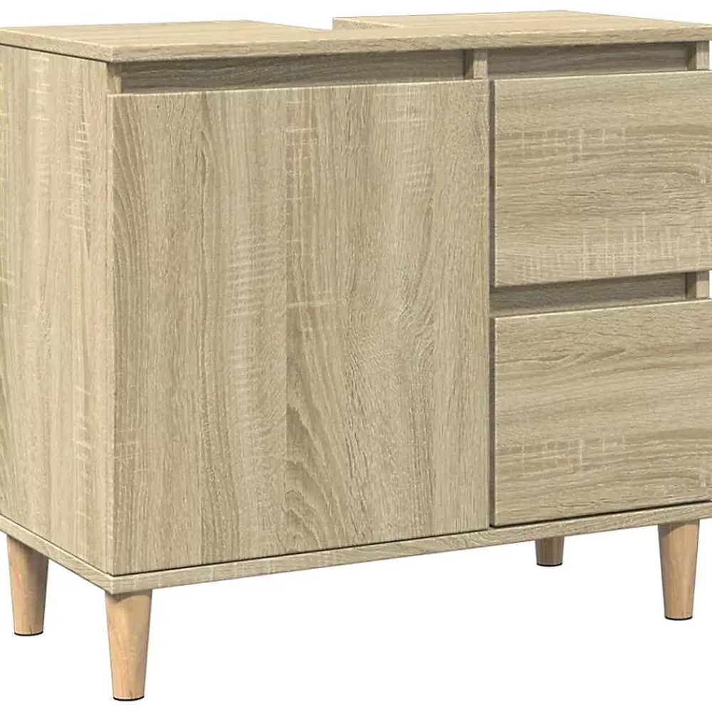 Meuble Wc|zmh Armoire salle de bain chêne sonoma 65x33x60 cm