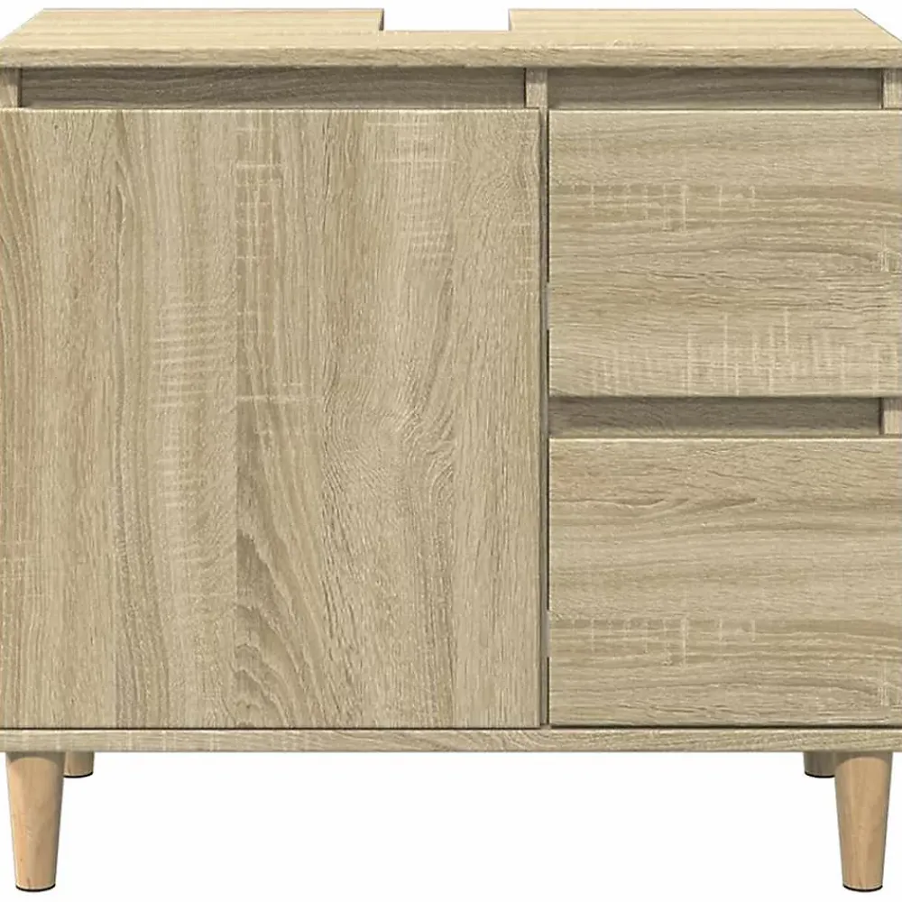 Meuble Wc|zmh Armoire salle de bain chêne sonoma 65x33x60 cm