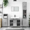 Meuble Wc|zmh Armoire salle de bain gris béton 80x33x60cm bois d'ingénierie