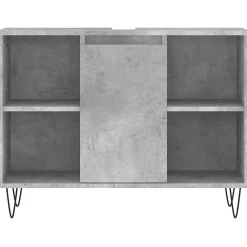 Meuble Wc|zmh Armoire salle de bain gris béton 80x33x60cm bois d'ingénierie