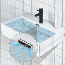 Plan Simple Vasque|zmh Lavabo Carré En Céramique à Poser 60x42x15cm Blanc