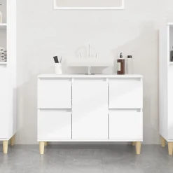 Meuble Wc|zmh Meuble d'évier blanc 80x33x60 cm bois d'ingénierie