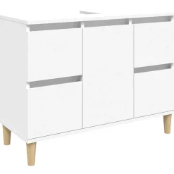 Meuble Wc|zmh Meuble d'évier blanc 80x33x60 cm bois d'ingénierie