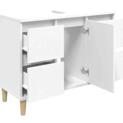 Meuble Wc|zmh Meuble d'évier blanc 80x33x60 cm bois d'ingénierie