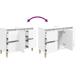 Meuble Wc|zmh Meuble d'évier blanc 80x33x60 cm bois d'ingénierie