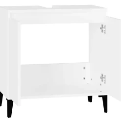 zmh Meuble d'évier blanc 58x33x60 cm bois d'ingénierie