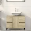 zmh Meuble d'évier chêne sonoma 80x33x60 cm bois d'ingénierie
