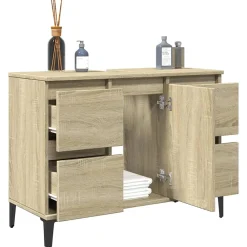 zmh Meuble d'évier chêne sonoma 80x33x60 cm bois d'ingénierie