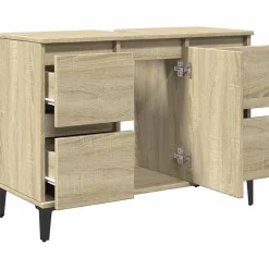 zmh Meuble d'évier chêne sonoma 80x33x60 cm bois d'ingénierie