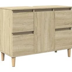 zmh Meuble d'évier chêne sonoma 80x33x60 cm bois d'ingénierie
