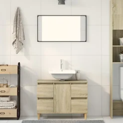 zmh Meuble d'évier chêne sonoma 80x33x60 cm bois d'ingénierie