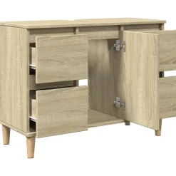 zmh Meuble d'évier chêne sonoma 80x33x60 cm bois d'ingénierie