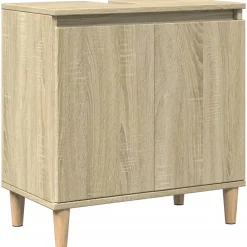 Meuble Wc|zmh Meuble d'évier chêne sonoma 58x33x60 cm bois d'ingénierie