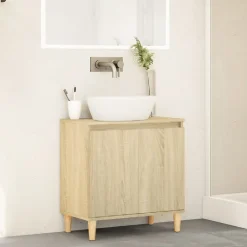Meuble Wc|zmh Meuble d'évier chêne sonoma 58x33x60 cm bois d'ingénierie
