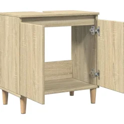 Meuble Wc|zmh Meuble d'évier chêne sonoma 58x33x60 cm bois d'ingénierie