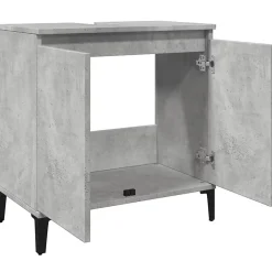 Meuble Wc|zmh Meuble d'évier gris béton 58x33x60 cm bois d'ingénierie