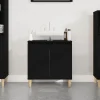 zmh Meuble d'évier noir 58x33x60 cm bois d'ingénierie
