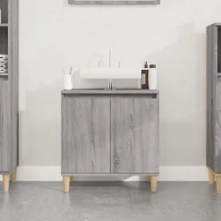 Meuble Wc|zmh Meuble d'évier sonoma gris 58x33x60 cm bois d'ingénierie