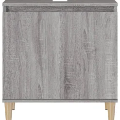 Meuble Wc|zmh Meuble d'évier sonoma gris 58x33x60 cm bois d'ingénierie