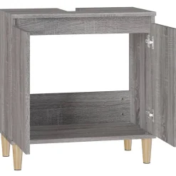 Meuble Wc|zmh Meuble d'évier sonoma gris 58x33x60 cm bois d'ingénierie