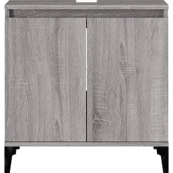 zmh Meuble d'évier sonoma gris 58x33x60 cm bois d'ingénierie