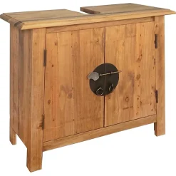 Meuble Wc|zmh Meuble-lavabo de salle de bains pin massif 70x32x63 cm