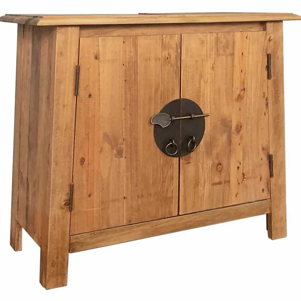Meuble Wc|zmh Meuble-lavabo de salle de bains pin massif 70x32x63 cm